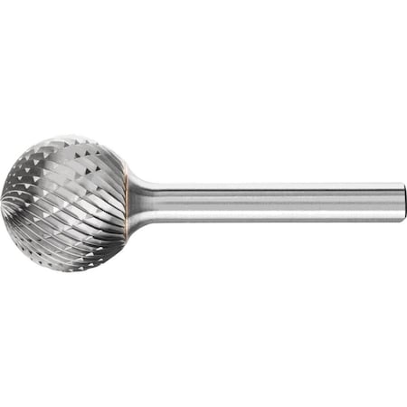 Pferd 24602 Carbide Bur - Ball Shape, DBL Cut 3/4in x 11/16in x 1/4in Shank - SD-7 24602-PFERD